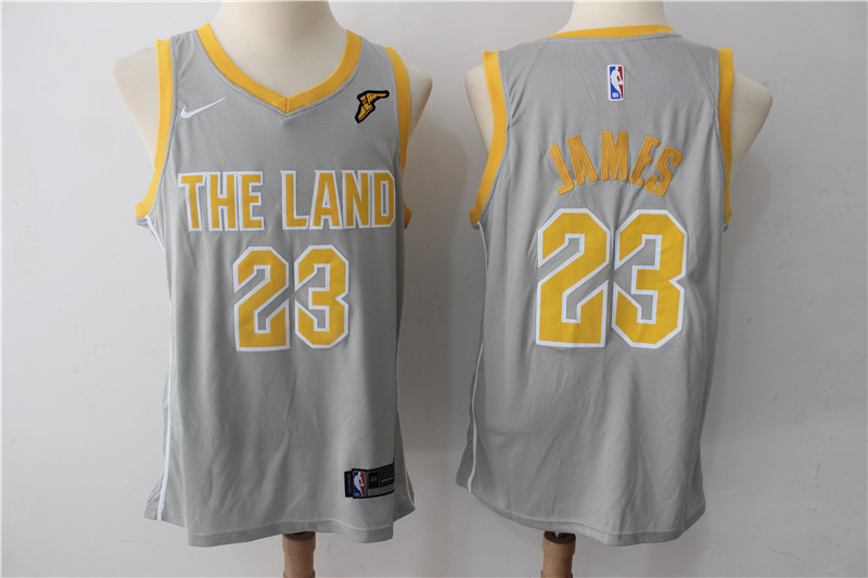 Men Cleveland Cavaliers 23 James Grey New Nike Season NBA Jerseys